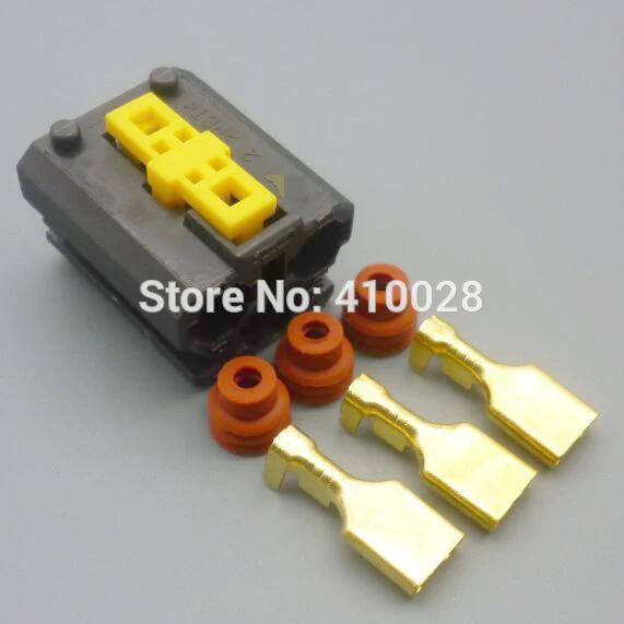 worldgolden 5set 30set 100set  kit 6.3mm 3pin 3way auto wire harness connector 15442265-2