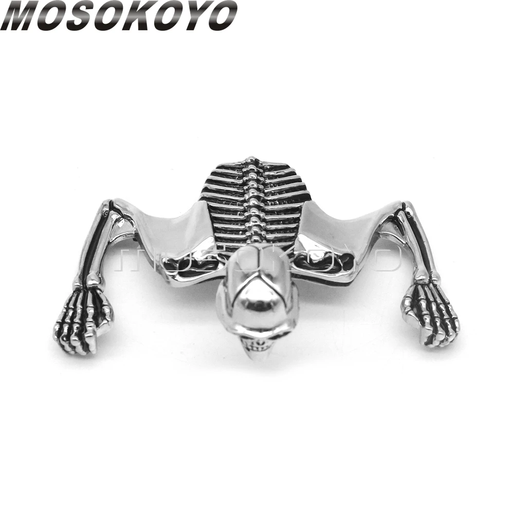 For Harley Chopper Universal 4.5''-7.5'' Passing Headlight & Fender & Handlebar Mount Skull Skeleton Decorative Figure Ornament