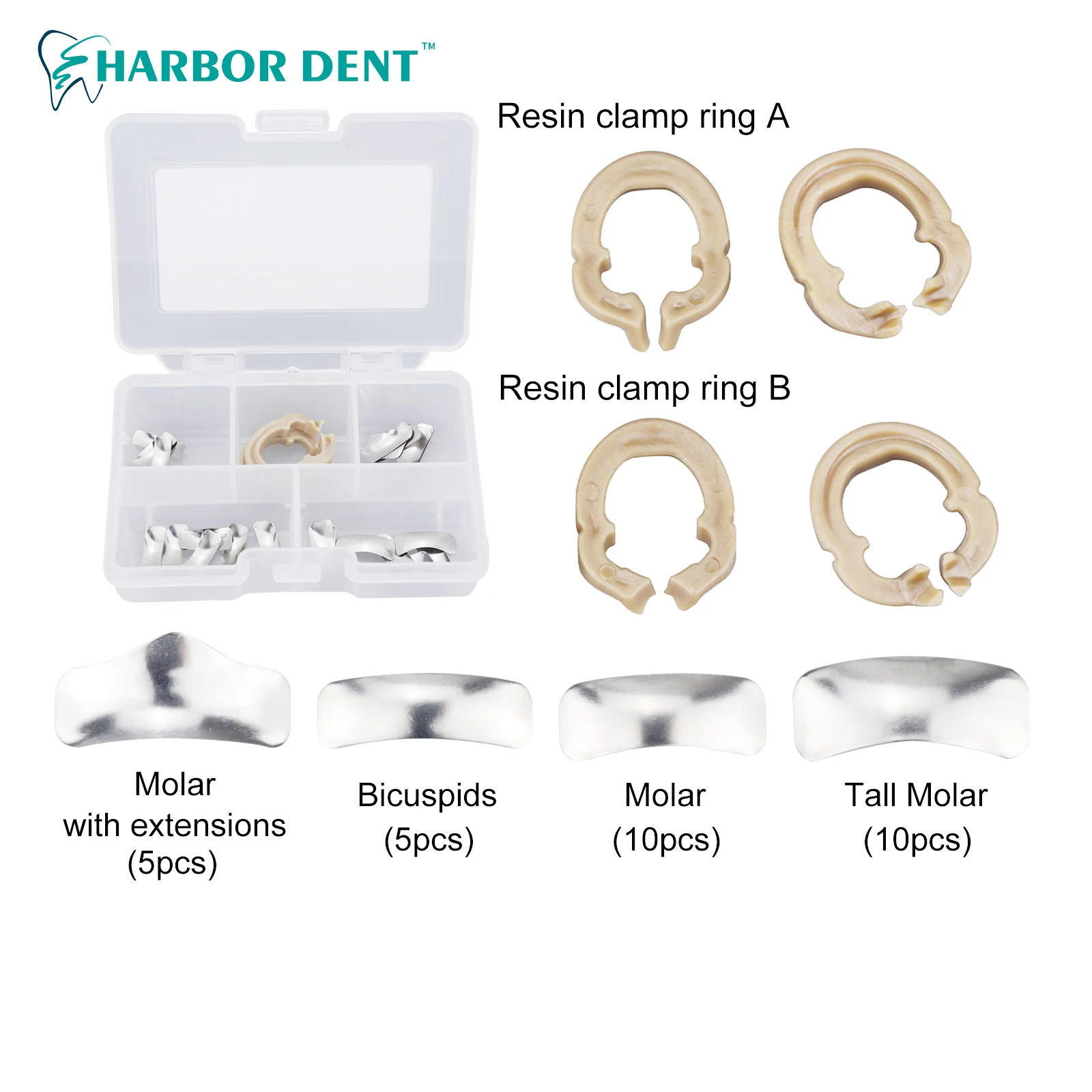 NEW Dental Sectional Matrix Contoured System Metal Matrices Matrix Band Resin Clamping Seperating Ring Autoclavable