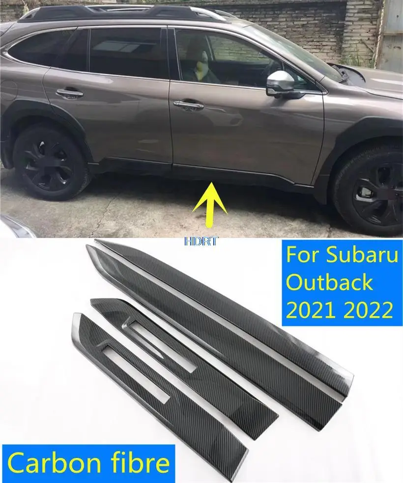 For Subaru Outback 2021 2022 Car Styling Accessories ABS Chrome/Carbon fibre 4pcs Side Door Body Molding Moulding Trim strip