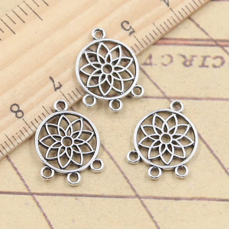 20pcs Charms Native Dream Catcher Chandelier Connector 18x14mm Tibetan Silver Color Pendants Antique Making DIY Handmade Craft