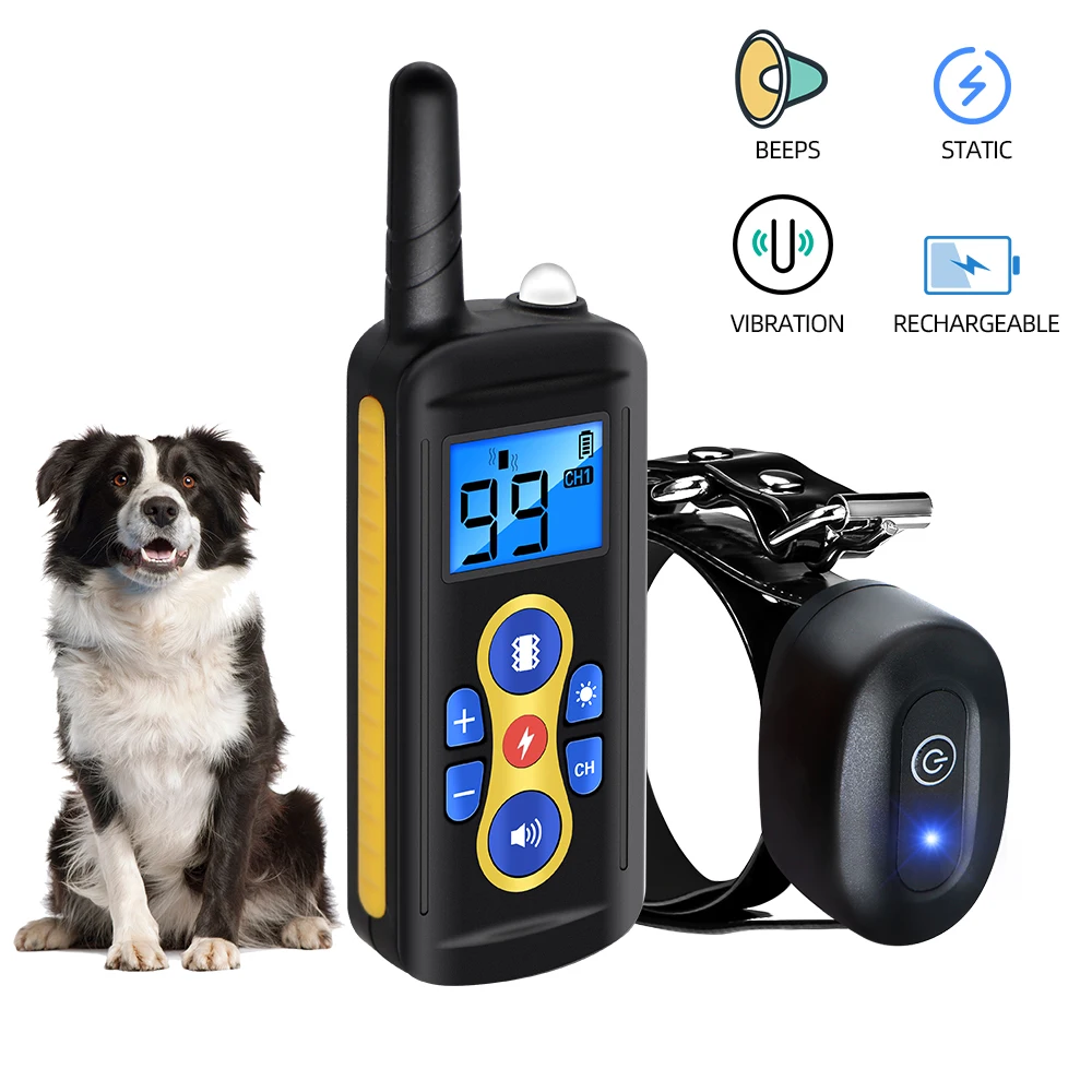 800m Dog Training Collar T-600 Waterproof Electric Pet Remote Control Rechargeable Bark Stop Receiver for All Sizes of Dogs