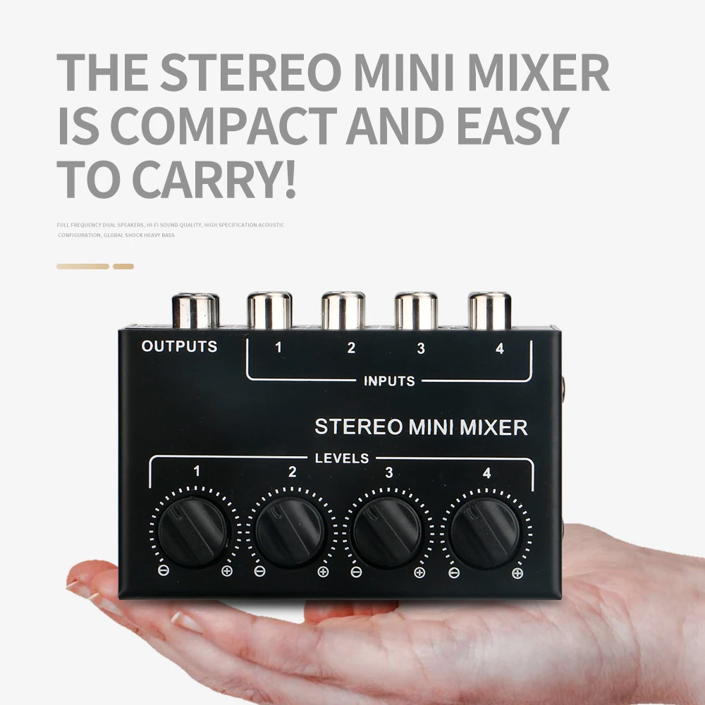 Mic 2U CX400 mini stereo 4-channel passive mixer multi-channel mixer audio professional for live and use mini mixer audio