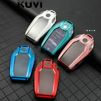 Carbon TPU Car Key Case For BMW 5 7 series G11 G12 G30 G31 G32 i8 I12 I15 G01 X3 G02 X4 G05 X5 G07 X7 LED Display Key Cover