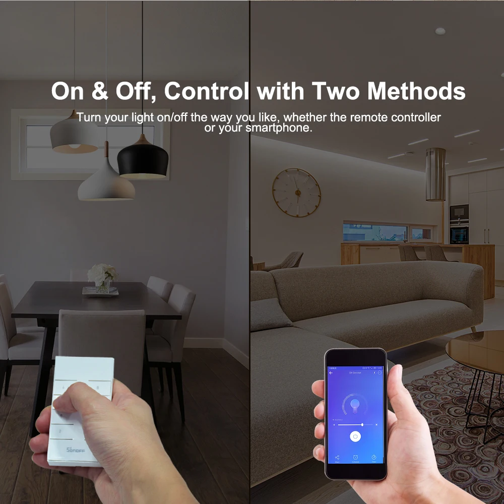 SONOFF D1 Smart Light Dimmer 433Mhz RF Switch Light Brightness Adjustable with Remote  eWeLink Voice Control Google Home Alexa - Image 4