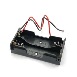 5Pcs 2 X 1.5V AA Battery Holder Case Box Black W Wire Leads