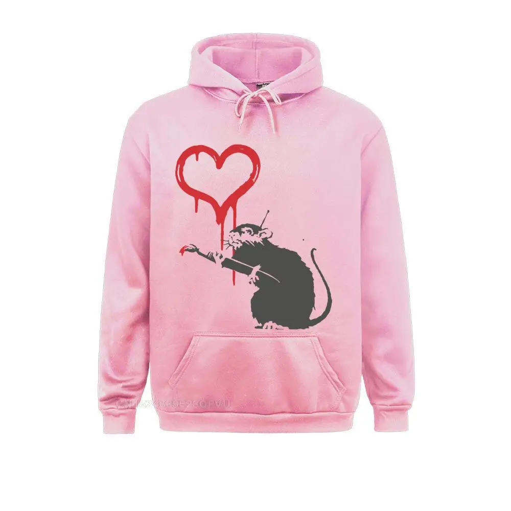 Mens Bansky Pullover Hoodie Banksy Inspired Painting Artist Rat Hoodie Male Funny Pullover Hoodie Print Big Kawaii Clothes