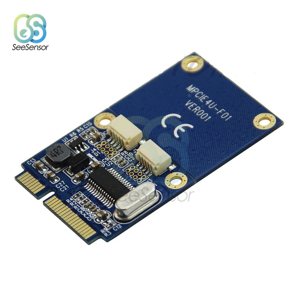 Mini PCI-E PCI Express a doppio adattatore USB mPCIe a 5 Pin 2 porte convertitore USB 2.0 per scheda di rete Wi-Fi USB disco Flash USB