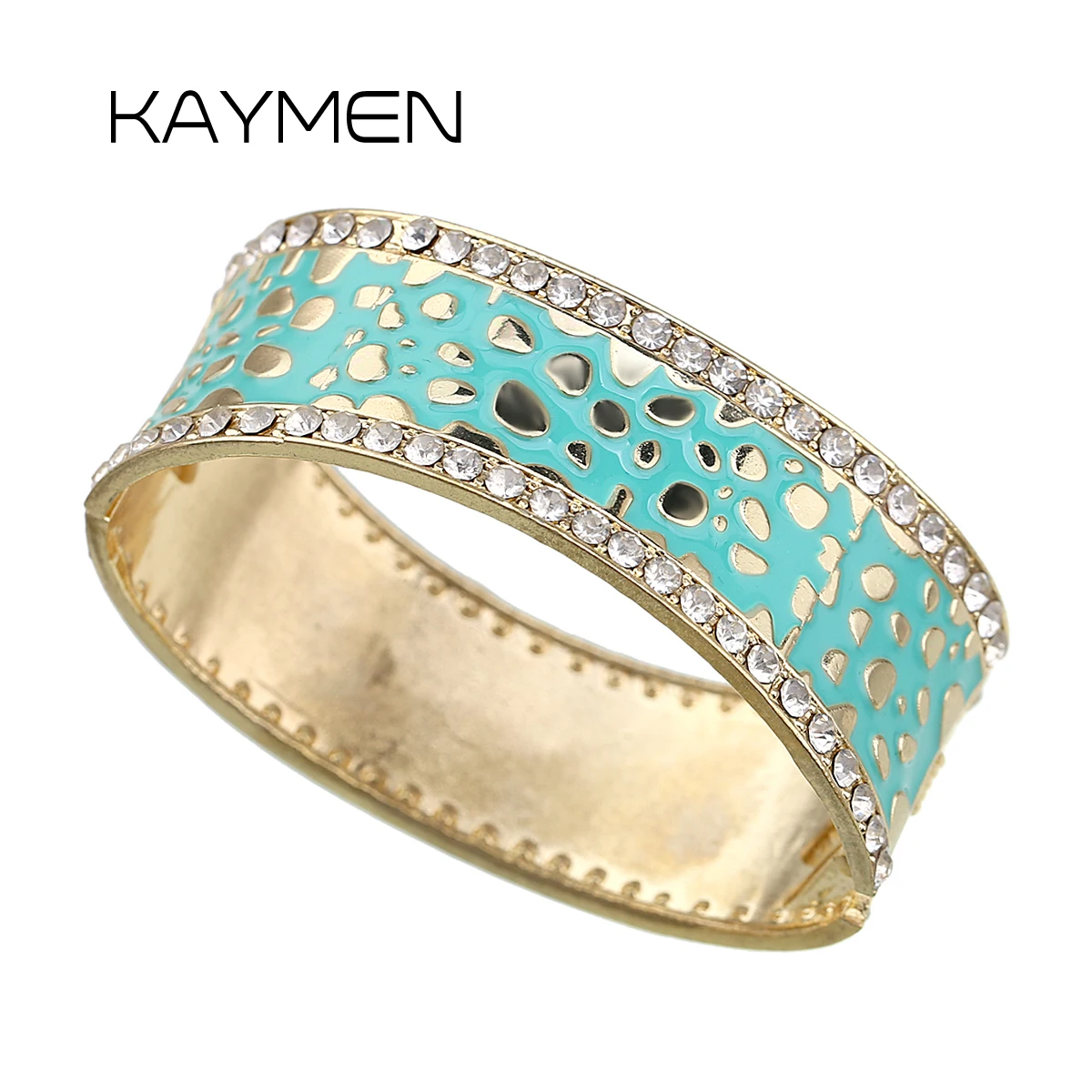 KAYMEN All Seasons Women's Colorfull Enamel Bracelet Cuff Bracelet Bangle for Party Wedding Statement Trendy Open Bracelets