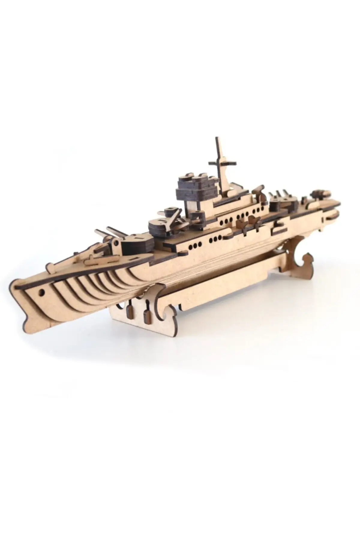 NATUREL 3d Wooden Puzzle Warship. 3 plate, 123 Piece Fitting dimensions: 8x34x13 cm Demountable size 33x26x0,3 cm