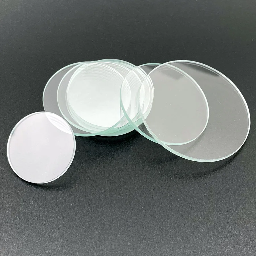 Watch Glass Anti-scratch Transparent Flat Round Crystal Mineral Glass Repair Replacement Part 27mm - 36mm 1mm Thick