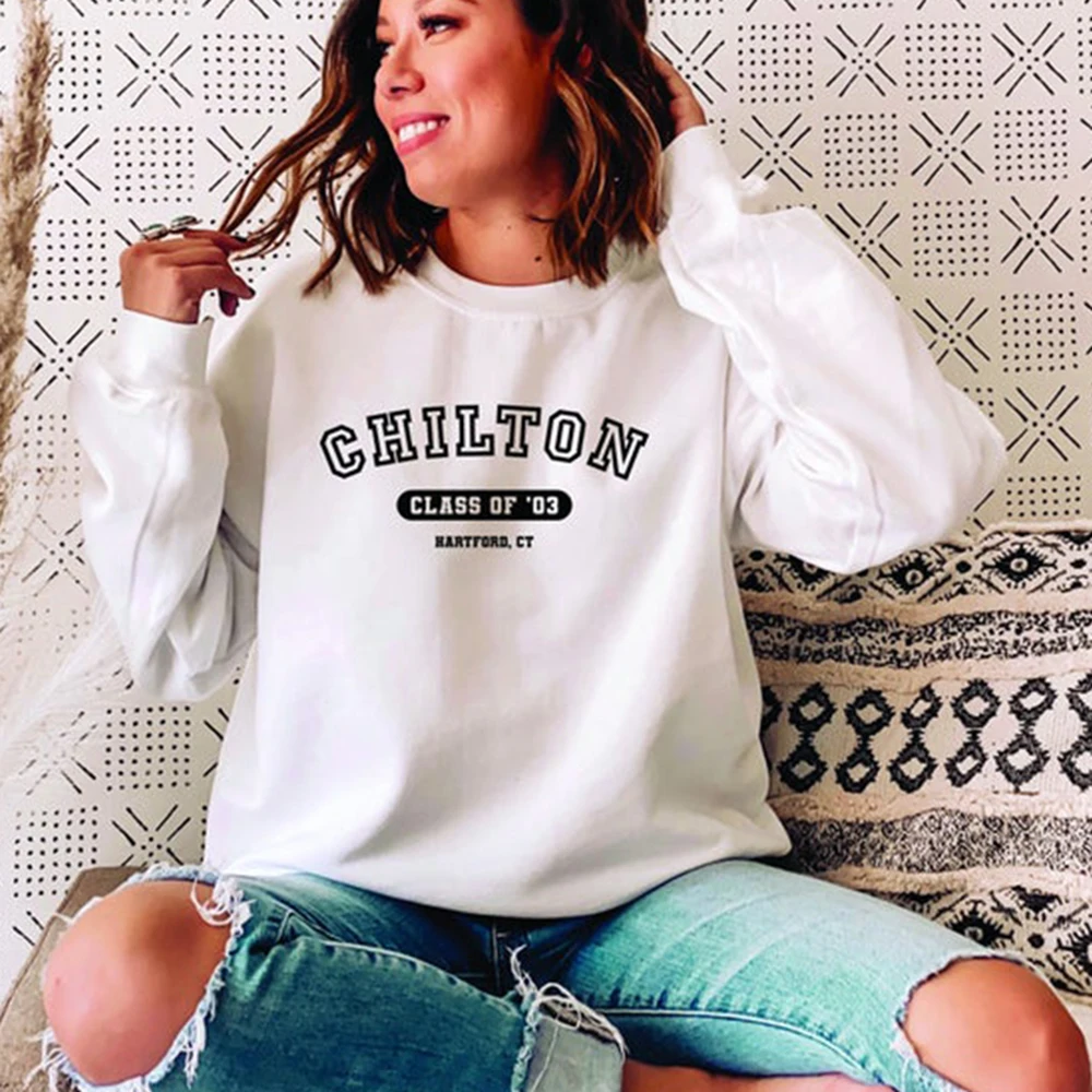 

Chilton Sweatshirt Gilmore Girls Crewneck Sweatshirts TV Show Inspired Hoodie Fan Gift Women Long Sleeve Graphic Hoodies Tops