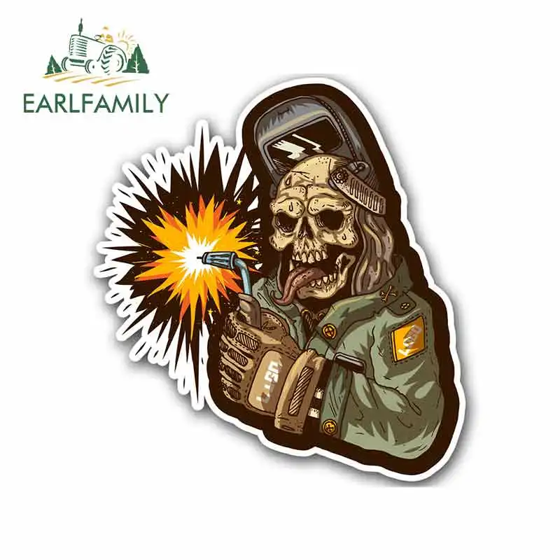 EARLFAMILY 13cm For Zombie Welder Welding Helmet Personality Car Graffiti Sticker Creative Decal Suitable For RV Decoration