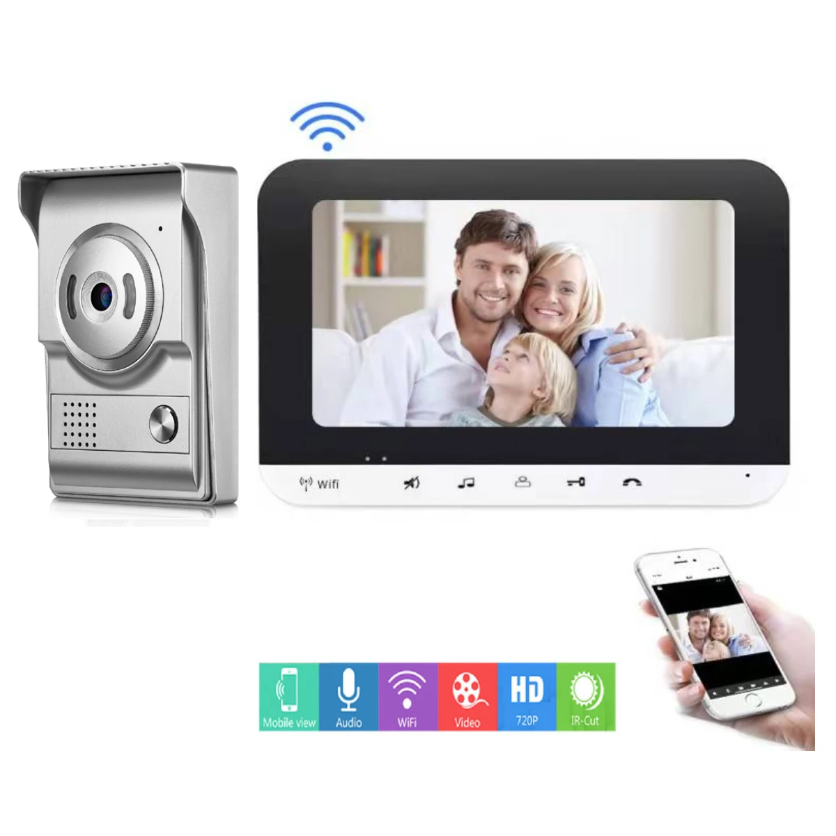 

Smart Wifi 1080P Video Intercom for Home Touch Screen Interphone Residential Doorbell Apartment and Waterproof Tuya Videophone