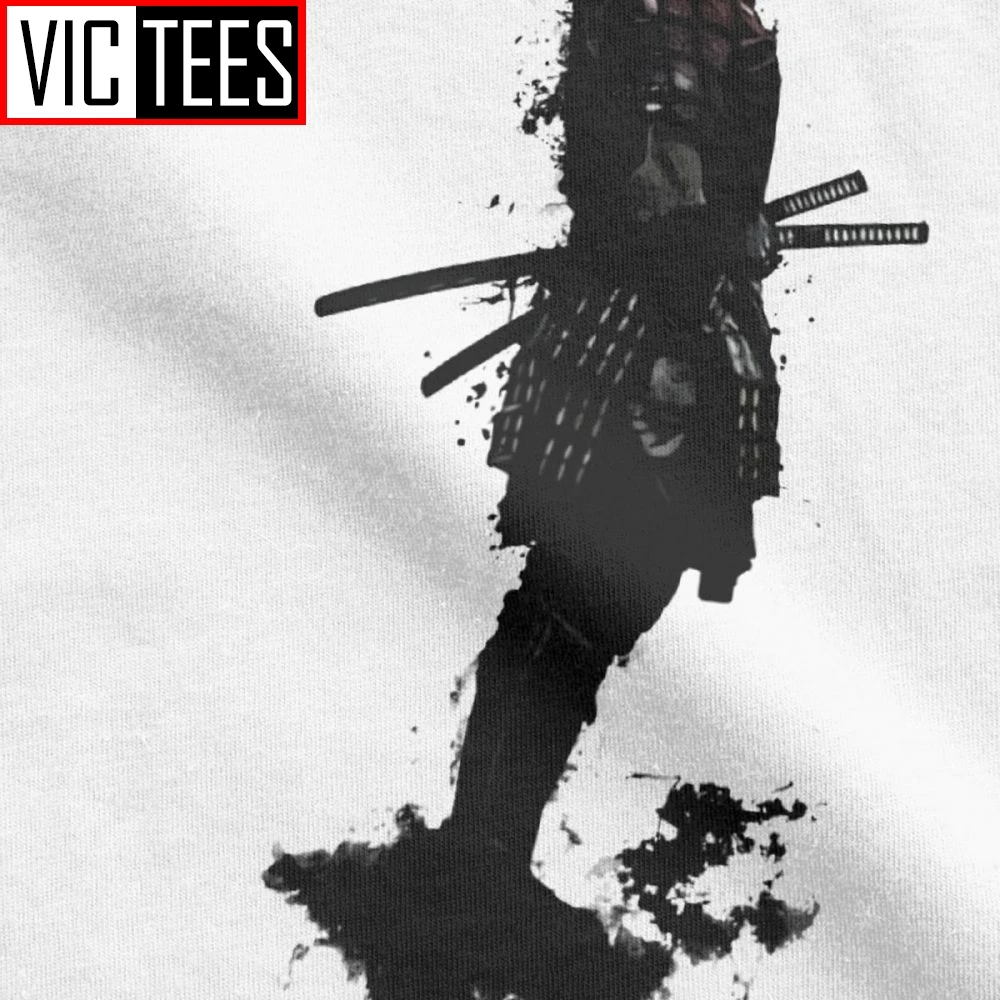 Men\'s T-Shirt Armored Samurai Humor Pure Cotton Warrior Ninja Ronin Japanese Katana T Shirt Camisas Hombre Graphic