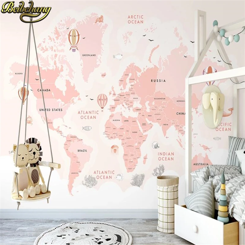 Custom Photo mural Wallpaper Cartoon Murals Children's room bedroom decor Modern Home Decor animal Wall Paper 3D Stickers