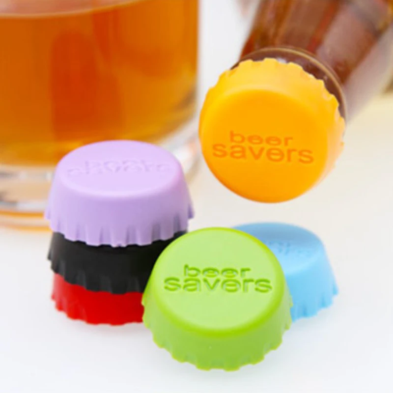 6Pcs/set Beer Bottle Cap Reuse Colorful Leak Free for Beer Beverage Wine Bottle Caps Sealer Stopper Cover Bar Kitchen Tools