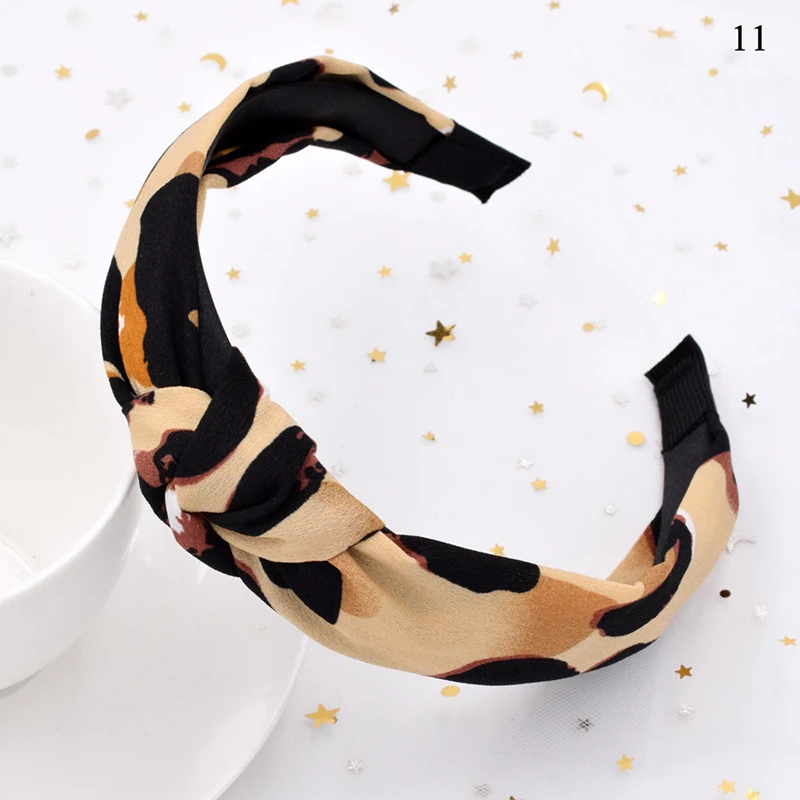 Bohemian Snake Print Hairband Wide Headband Leopard Pattern Hairbands Floral Hair Band Twisted Knotted Solid Color Accessories