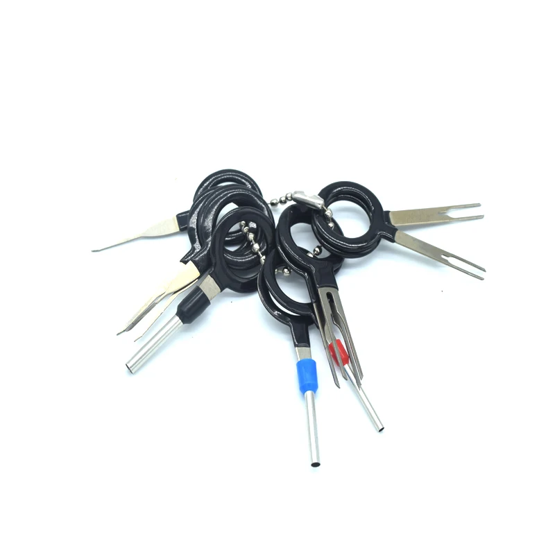 11Pcs/Set Terminal Removal Tool Automotive Electrical Wiring Crimp Connector Pull Pin Kit Car Maintenance Hand Tool Set Key