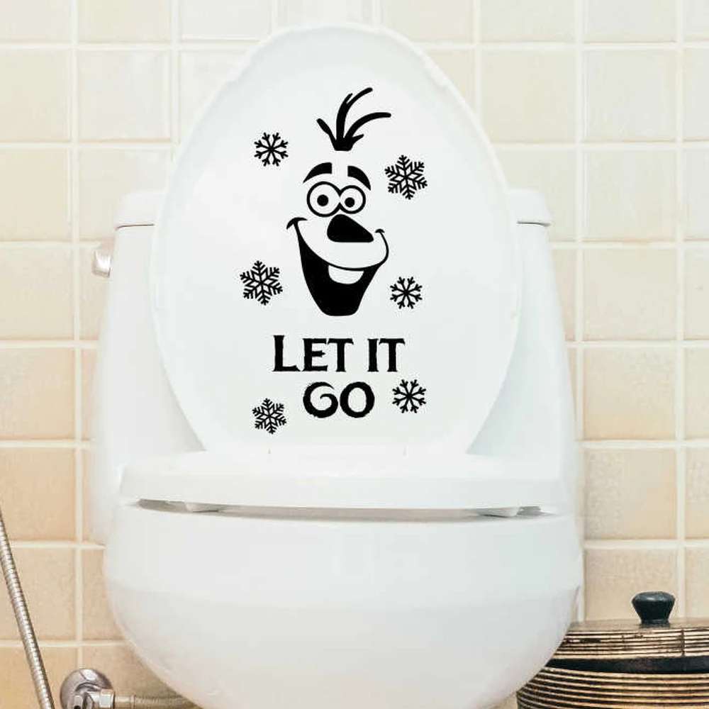 High Effective Gesture Hand Decal Funny Bathroom Toilet Seat Wall Sticker Sign for LET IT GO toilet sticker brown