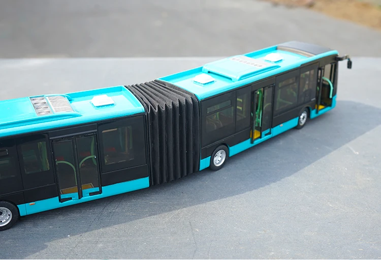 Original factory authentic Changzhou Changlong Blue 1:42 Scale Diecast Scania Articulated BRT Bus Model for GIFT