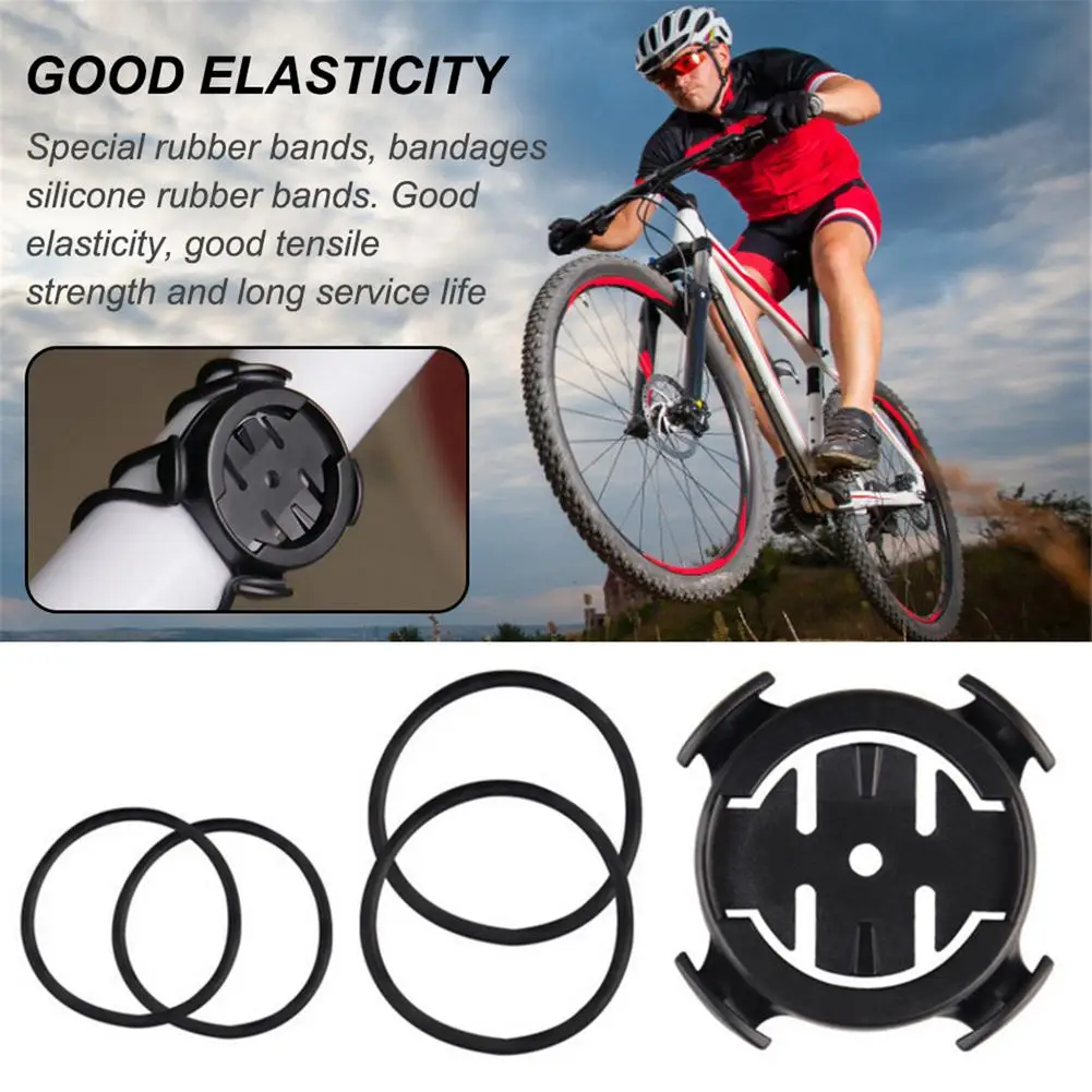 MTB Bicycle Stopwatch Base Kit Plastic Bike Computer Holder with Elastic Rubber Bands Waterproof Stopwatch Stand Easy to Install