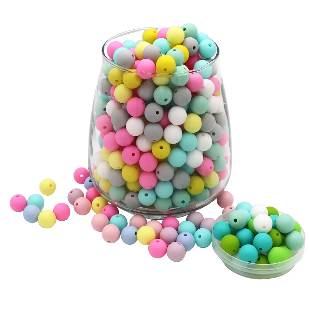 BOBO.BOX 300Pcs/lot 12MM Round Perle Silicone Beads Dentition Baby Teething Beads For Jewelry Making Baby Products Pacifier Clip