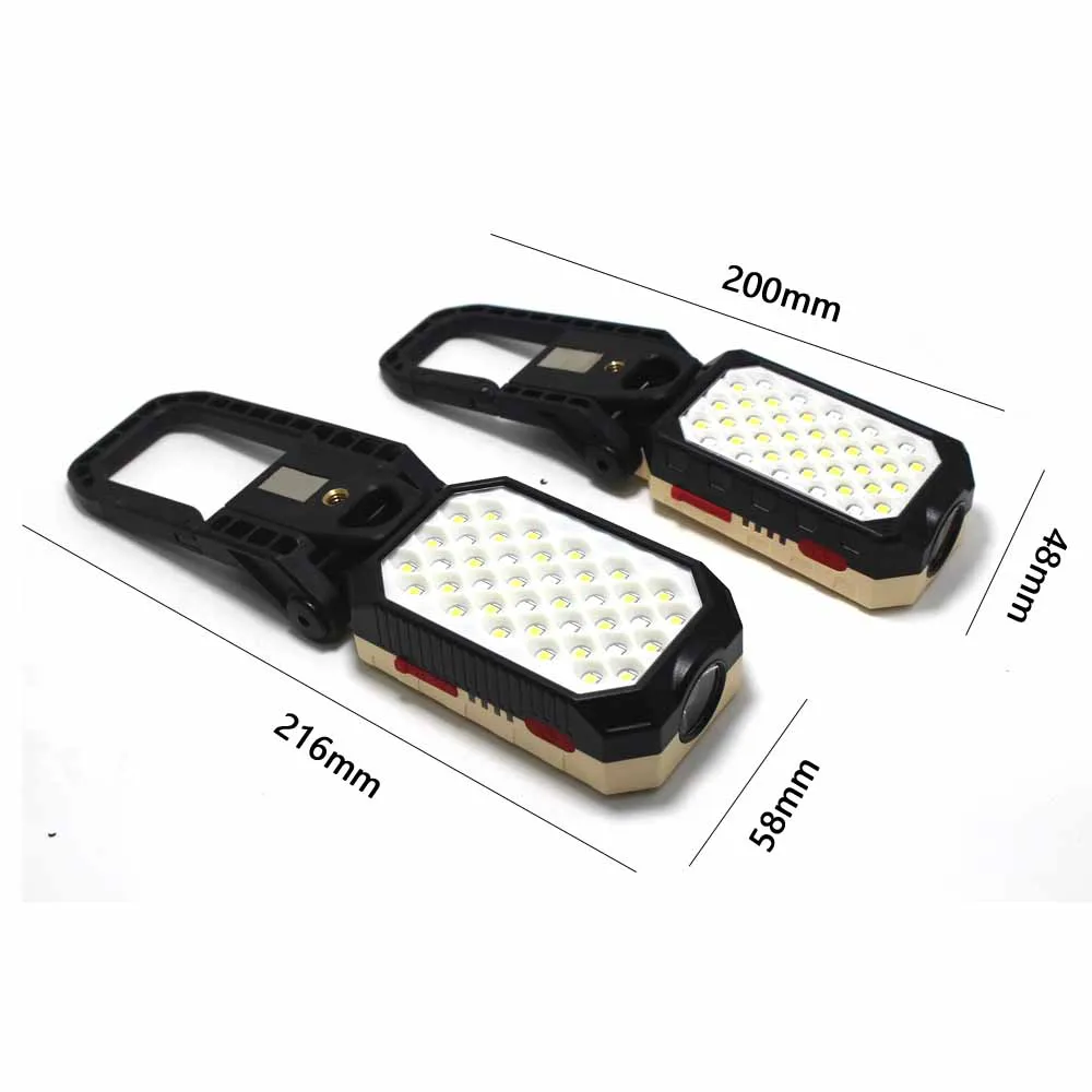 Portable Fishing COB Light Waterproof Rechargeable LED Work Light Built-in Battery Car Repairing Magnet Inspection Lamp