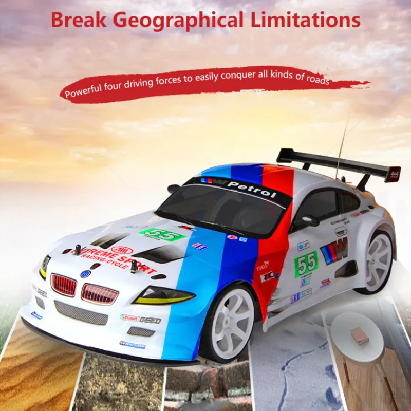 High Simualtion Racing Car Toy 60KM/H 2.4G Remote Control Truck 43CM Large Size Long Time Driving Vehical RTF Gift Random   Cars