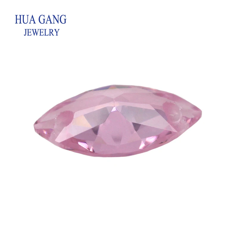 Loose CZ Stone Double Holes AAAAA Marquise Shape Pink Cubic Zirconia Stone For Jewerly Making Size 4X8-10x20mm High Quality