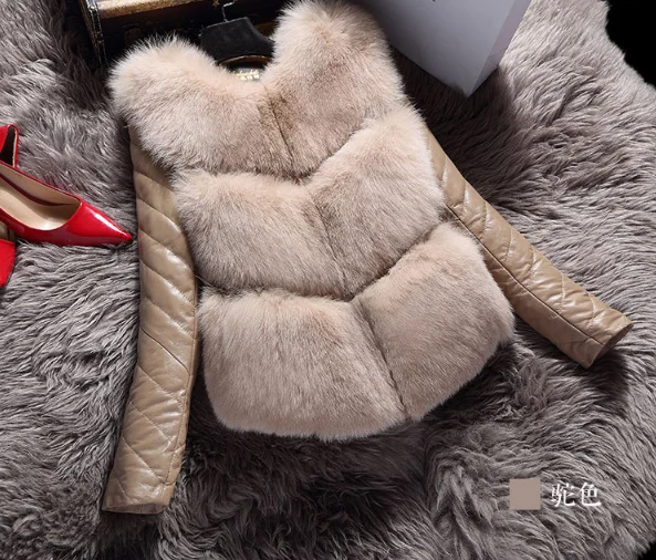 2024 Fashion Autumn Winter Coat Thick Warm Women Faux Fox Fur High-Grade Jacket XS-XXL