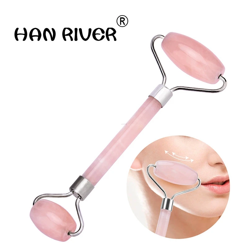 

Natural powder crystal jade roller eye beauty massager face double roller beauty massager