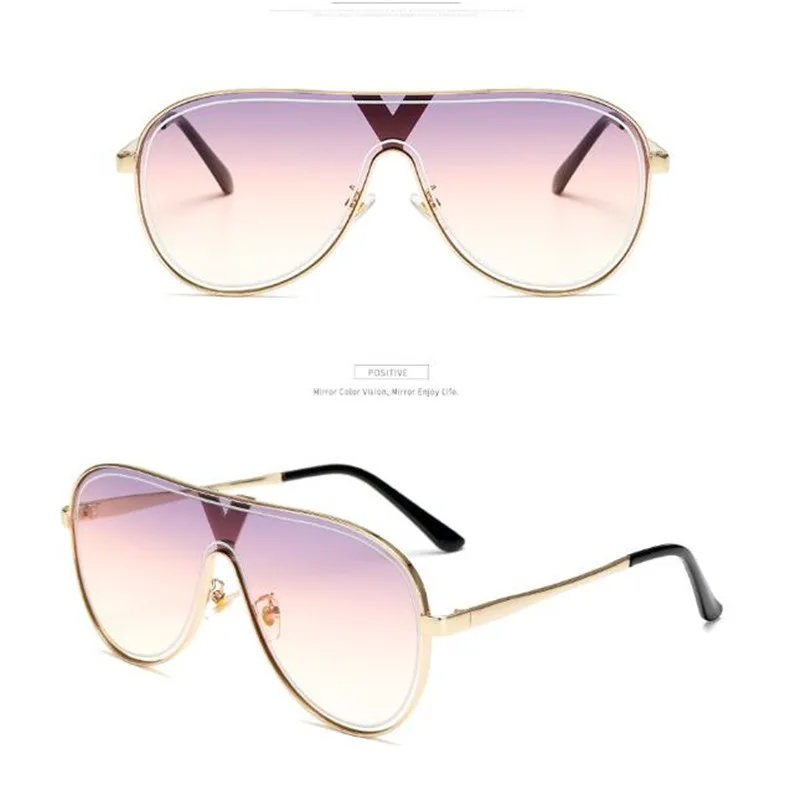 KAPELUS  Sunglasses on metal frames One-piece big face sunglasses New casual sunglasses uv400