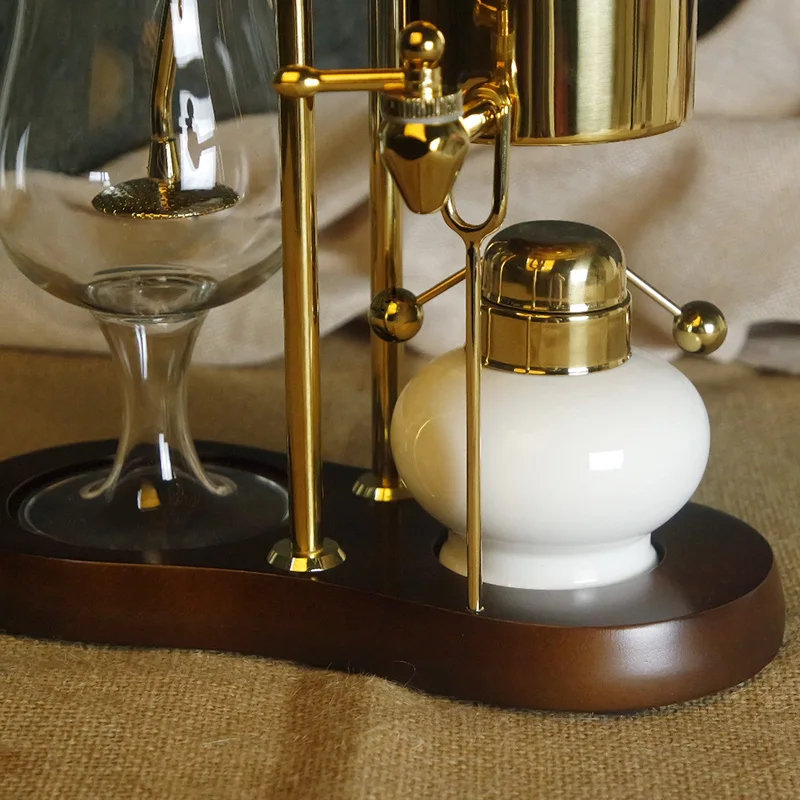 Belgian Royal Coffee Machine Set, Siphon Drop Coffee Pot, Manual Coffee Grinder, Luxury Vintage Style Home Coffee Maker