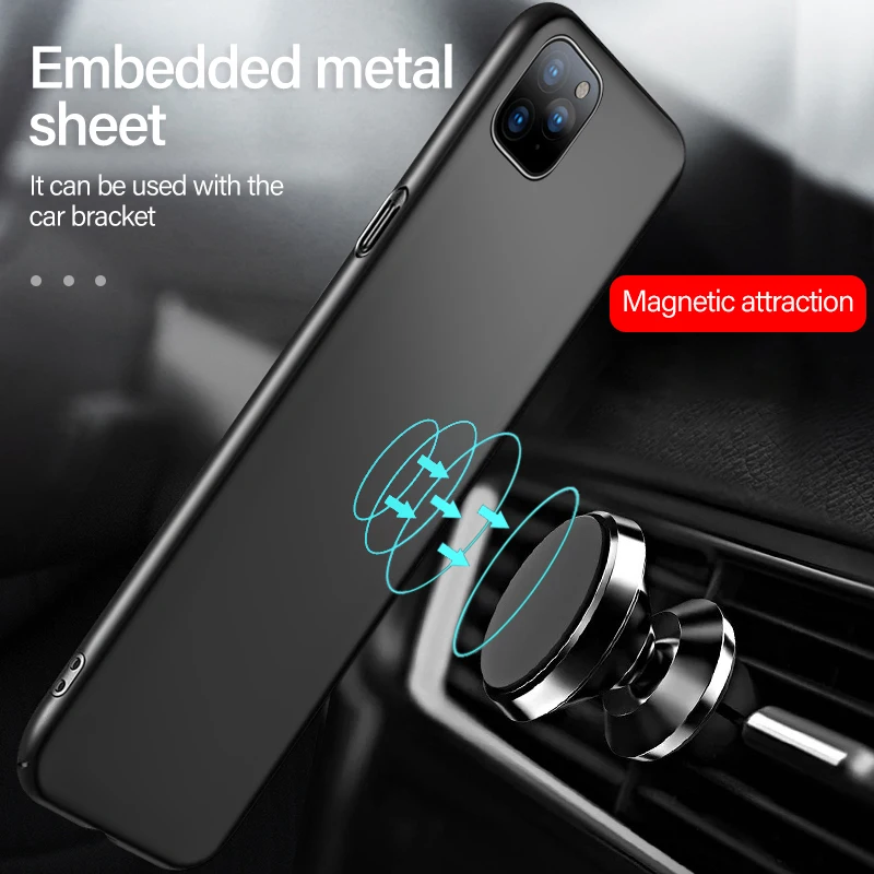 Ultra-thin Magnetic Hard Matte PC Phone Case For iPhone 15 14 13 12 11 Pro max SE XR X Xs 8 7 6 Plus Frosted Protection Cover