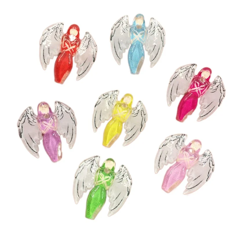 Mix Resin Cute Colorful Angel Flatback Cabochon Rhinestone 30pcs DIY Scrapbook  Decor Home  Crystal Figurines Craft OF517