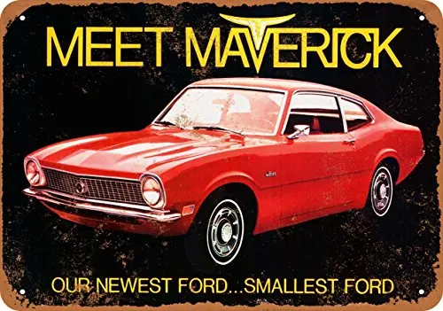 Metal Sign - 1970 Ford Maverick - Vintage Look Wall Decor for Cafe beer Bar Decoration Crafts