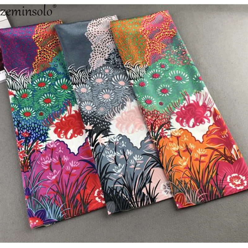 Luxury Brand 100% Twill Silk Scarf Multicolor Square Scarf Bandana Floral Print Kerchief Scarves For Women Shawls Wraps Echarpe