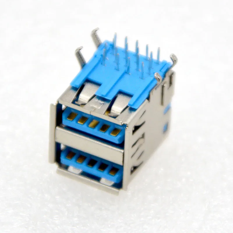 

GONGFENG 100PCS NEW 3.0 USB AF Connector Type A 90 Degree PCB Double USB 3.0 Socket interface Female Connector Special Wholesale