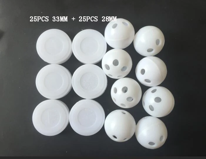 50pcs Mix-and-match Pet dog/ cat Baby Squeakers Rattle Ball Noise Maker Insert Dog Toy 25pcs 33mm+25pcs 28mm