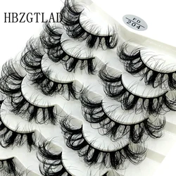 4/7 Pairs 25 mm 3d Mink Lashes Bulk Faux with Custom Box Wispy Natural Mink Lashes Pack Short Wholesales Natural False Eyelashes