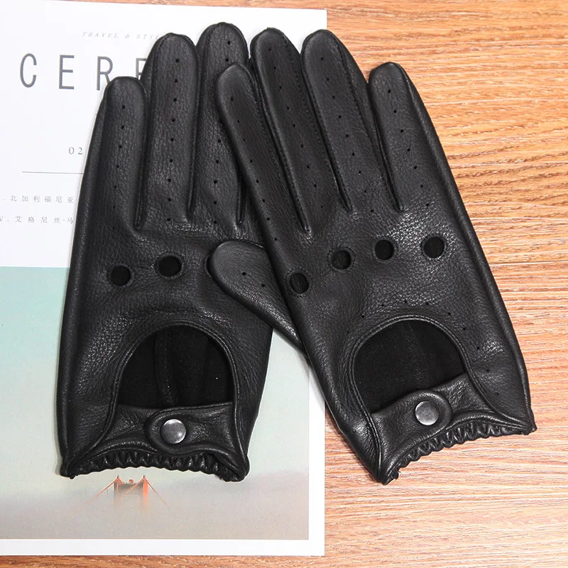 Real Leather Women Gloves Anti-Slip Fitness Unlined Breathable Driving High Quality Deerskin Gloves Female D0131