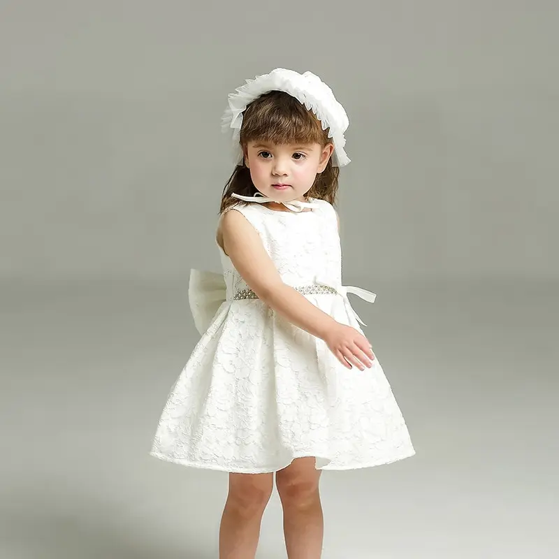 

Birthday Baby Girl Dress With 4 pc Clohting Set Hat Ball Gown Formal Baptism Clothes Baby Girl Clothes for 0-18 Month RBF164707