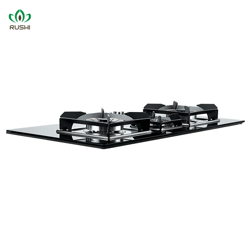 Fogão a Gás de Alta Potência Sacon, Fogão de Mesa Embutido de Dupla Finalidade, Uso Natural e Liquefeito, 3 Queimadores, 5.2kW