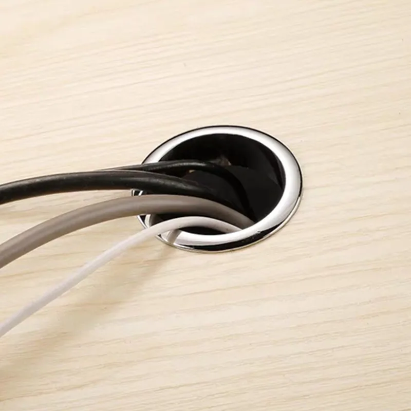 Gorący metalowy otwór na biurko Podstawa 60 mm Wylot kabla stołowego Grommet Port Protector Szafka wentylacyjna Pierścień dekoracyjny Sprzęt meblowy — zdjęcie 6