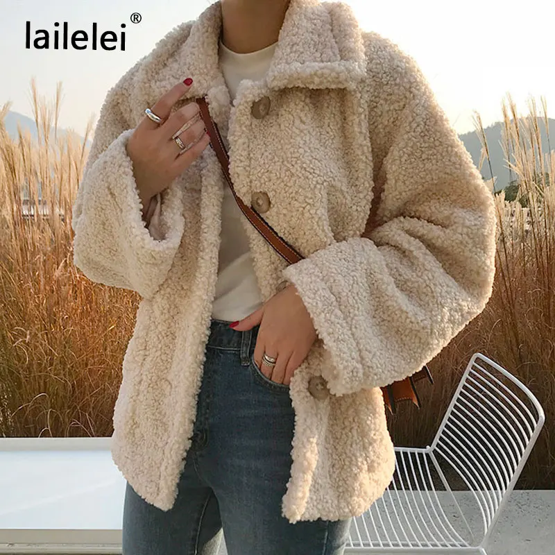 Faux Fur Thick Coat For Women 2024 Autumn Warm Soft Loose Fur Jacket Female Outerwear Button Plush Ladies Casual Winter Overcoat