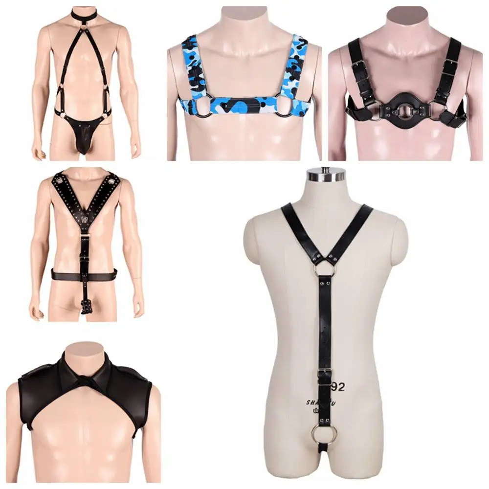 

Bondage Strappy Men's Belt Pu Leather Harness Top Crop Corset Sword Belt Goth Punk Sexy Lingerie Stocking Garter Costume