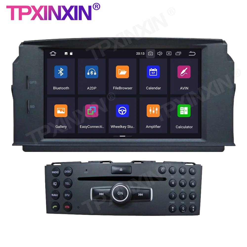 6+128GB Android11 For Benz Class C180 C200 C230 Car Multimedia Player GPS Navi Audio Stereo Screen DVD Head Unit Tape Recorder