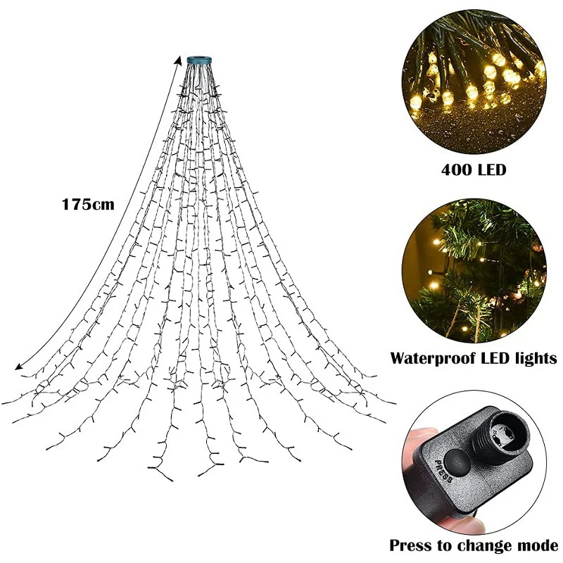 LED Garland Holiday Decoration String Light Fairy Twinkle Vine Lamp String EU Plug Powered Outdoor Indoor Christmas Tree Decor