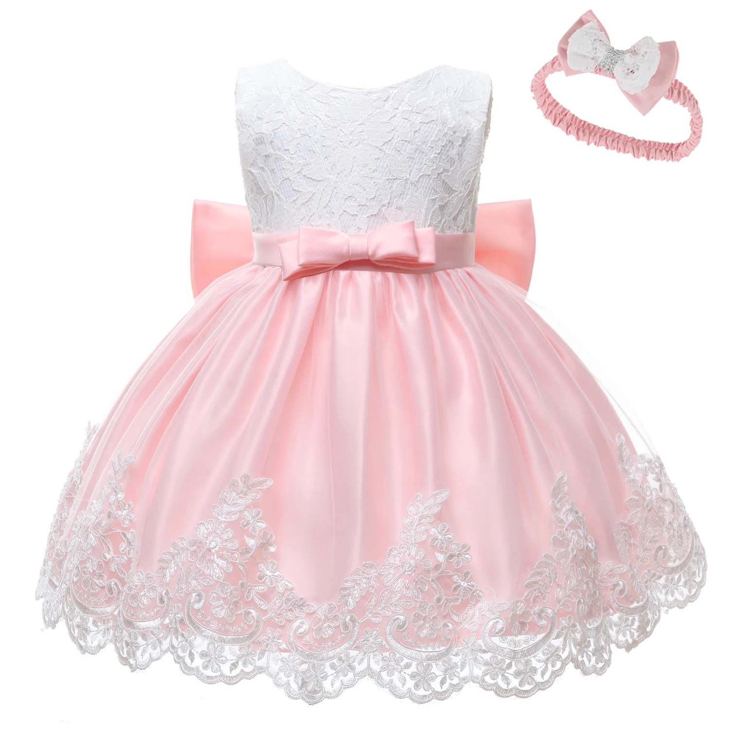 LZH Baby Mädchen Kleid Neugeborene Kleidung Prinzessin Kleid + Kopfbedeckung Für Kleinkind Geburtstag Hochzeit Taufe Kleinkind Party Weihnachten Kleid – Detail 14